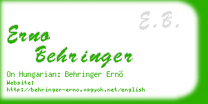 erno behringer business card